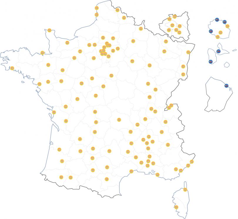 Carte des projets retenus